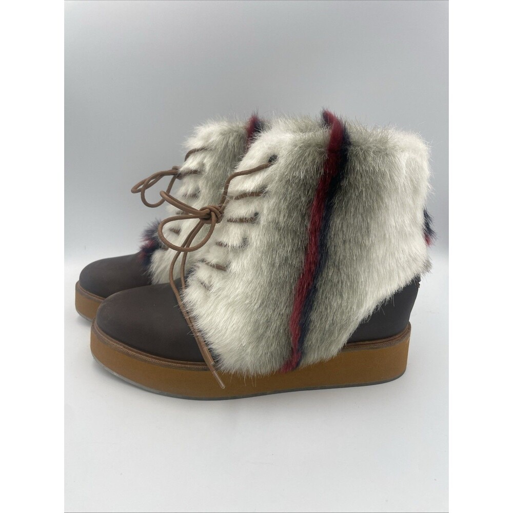 Australia Luxe Collective Winter Boots Size 7 Bundaburg Striped Fur Boho Hippie